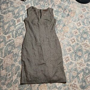 Etro Made in Italy Brown Houndstooth Wool/silk Blend Midi Dress